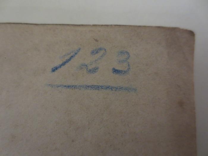 - (Deutscher Turnverein Paris;Deutsche Gesellschaft für Ethische Kultur), Von Hand: Nummer; '123'. 
