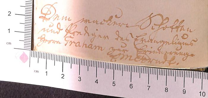 - (Arndt, Moritz Ernst), Von Hand: Widmung; 'Dem [Text unleserlich] Herrn Graham [?] zur Erinnerung E. M. Arndt'. 