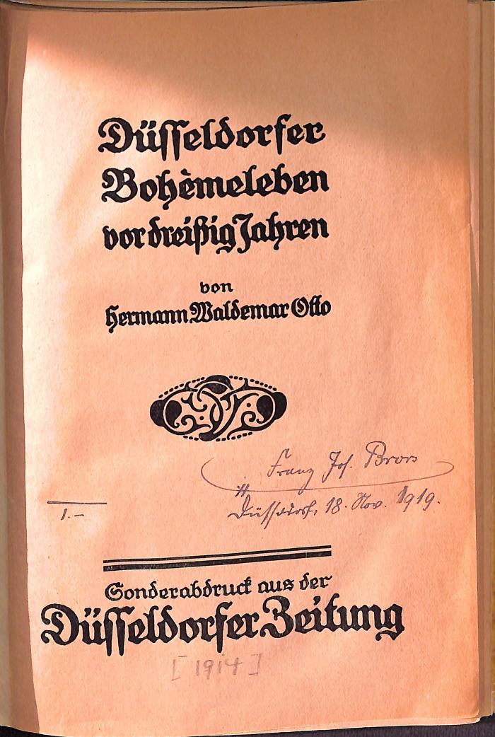 DLIT10210 : Düsseldorfer Bohèmeleben vor dreißig Jahren ([1914])