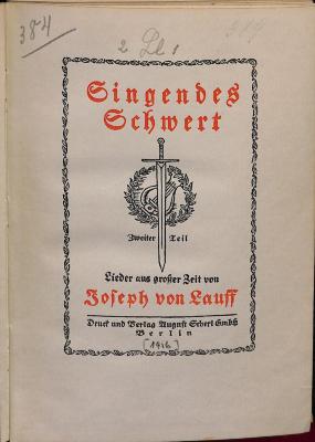DLIT10234; ; ;: Singendes Schwert (1916)