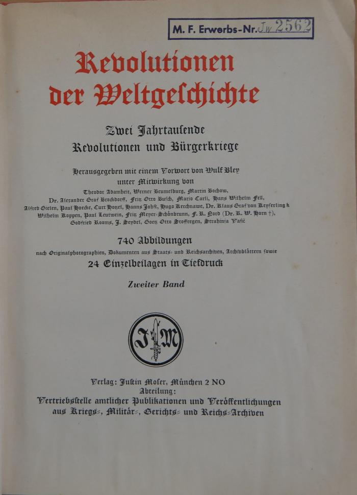 02/562;02/562 1;2 ;: Revolutionen der Weltgeschichte : zwei Jahrtausende Revolutionen und Bürgerkriege  (1933)