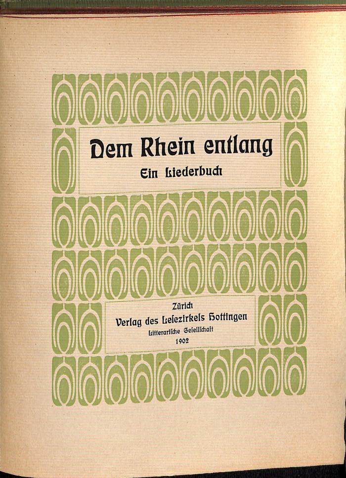 DLIT10298 : &lt;&gt; Rhein entlang. Ein Liederbuch (1902)