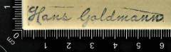 - (Goldmann, Hans), Stempel: Name; 'Hans Goldmann'. 