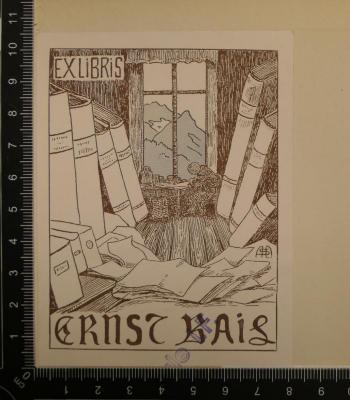 -, Etikett: Exlibris; 'Exlibris Ernst Bail'