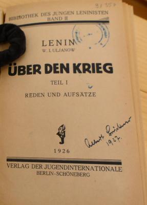91 357 : Über den Krieg. Teil 1: Reden und Aufsätze (1926)