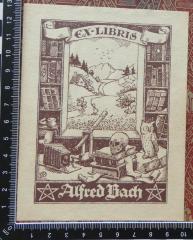 - (Bach, Alfred), Etikett: Exlibris; 'Ex-Libris Alfred Bach'. 