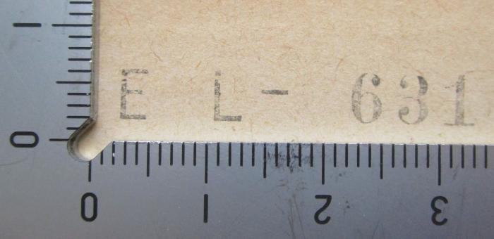 Sf 97 2.Ex.: Englisch leicht gemacht ([1910]);- (unbekannt), Stempel: Nummer, Signatur; 'E L - 631'. 