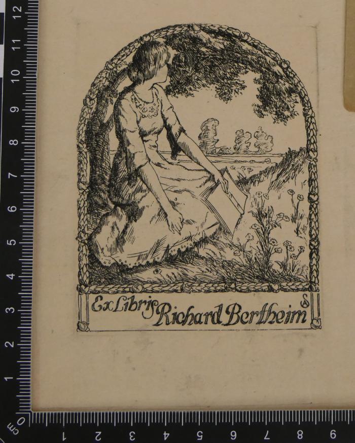 - (Bertheim, Hans Richard), Etikett: Exlibris; 'Ex Libris Richard Bertheim'. 