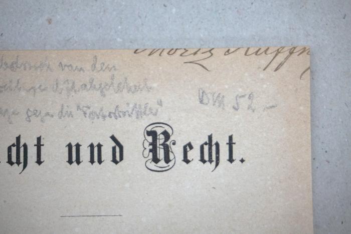 -, Von Hand: Preis, Buchhändler; 'DM 52,-'