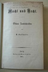 1971 A 1573 (Slg. Sozialistica): Macht und Recht. Offnes Sendschreiben (1863)