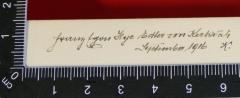 - (Hye - Kerkdal, Franz Egon), Von Hand: Autogramm, Datum; 'Franz Egon Hye Edler von Kerkdal 
September 1916
K.'. 