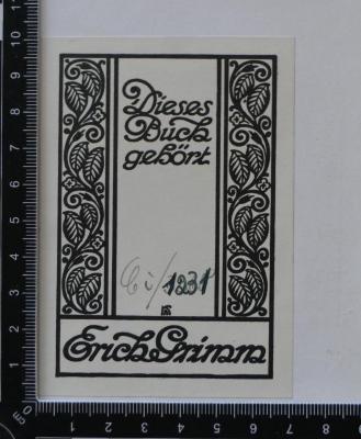 Exlibris: "Erich Grimm"