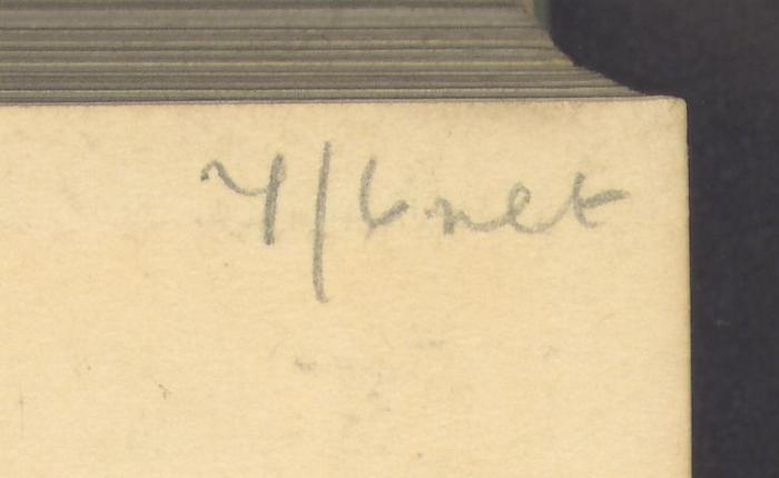 -, Von Hand: Notiz; ' 4/6 net'