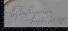 - (Hansemann, Fritz von), Von Hand: Autogramm; 'Fritz von Hansemann
Straßburg Juli 1918'. 