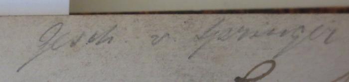 -, Von Hand: Annotation, Name; 'Gesch. von Springer'