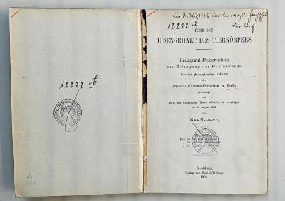  Über den Eisengehalt des Tierkörpers (1903)
