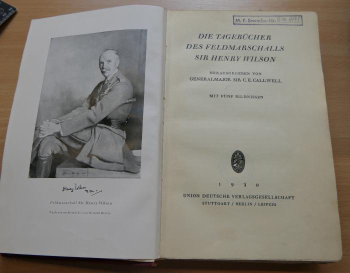 04/148 : Die Tagebücher des Feldmarschalls Sir Henry Wilson (1930)