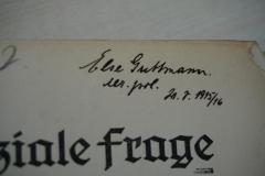 - (Guttmann, Else), Von Hand: Name, Datum, Berufsangabe/Titel/Branche; 'Else Guttmann rer. pol. 21. [7? S?]. 1915/16'. 