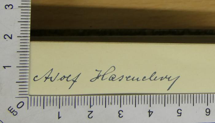 -, Von Hand: Autogramm; 'Adolf Hasenberg'