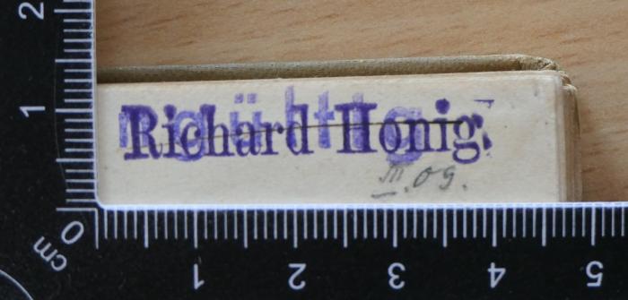 Stempel: "Richard Honig"