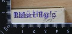 Stempel: "Richard Honig"