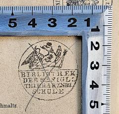 - (Bibliothek der Königlichen Thierarznei Schule), Stempel: ; 'Bibliothek der Königl. Thierarznei Schule'.  (Prototyp)