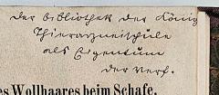 - (Bibliothek der Königlichen Thierarznei Schule), Von Hand: Widmung; 'der Bibliothek der König. Thierarzneischule als Eigentum 
der Verf.'. 