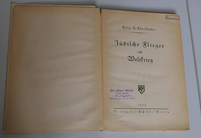 05/848 : Jüdische Flieger im Weltkrieg (1924)