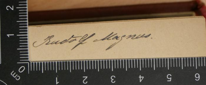 -, Von Hand: Autogramm; 'Rudolf Magnus'