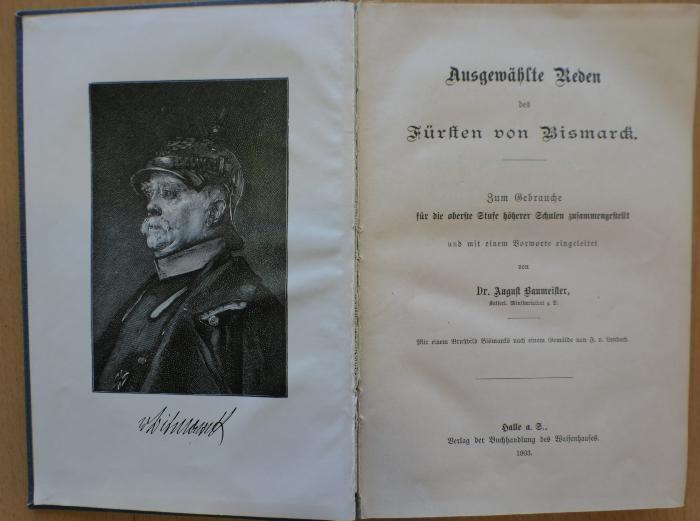 1030 : Ausgewählte Reden des Fürsten von Bismarck (1903)