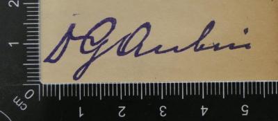 - (Aubin, Gustav), Stempel: Autogramm; 'Dr G Aubin'. 