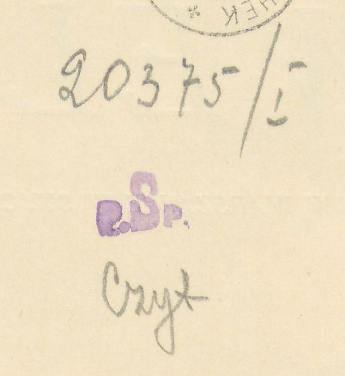 -, Von Hand: Inventar-/ Zugangsnummer; '20375/I Czyt'