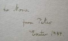 - ([?], Nora;[?], Peter), Von Hand: Widmung, Name, Datum; 'to Nora from Peter
Easter 1934.'. 