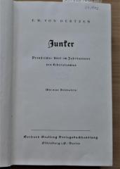 53/812 : Junker : Preußischer Adel im Jahrhundert des Liberalismus (1939)