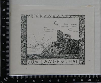 -, Etikett: Exlibris; 'von Langenthal'