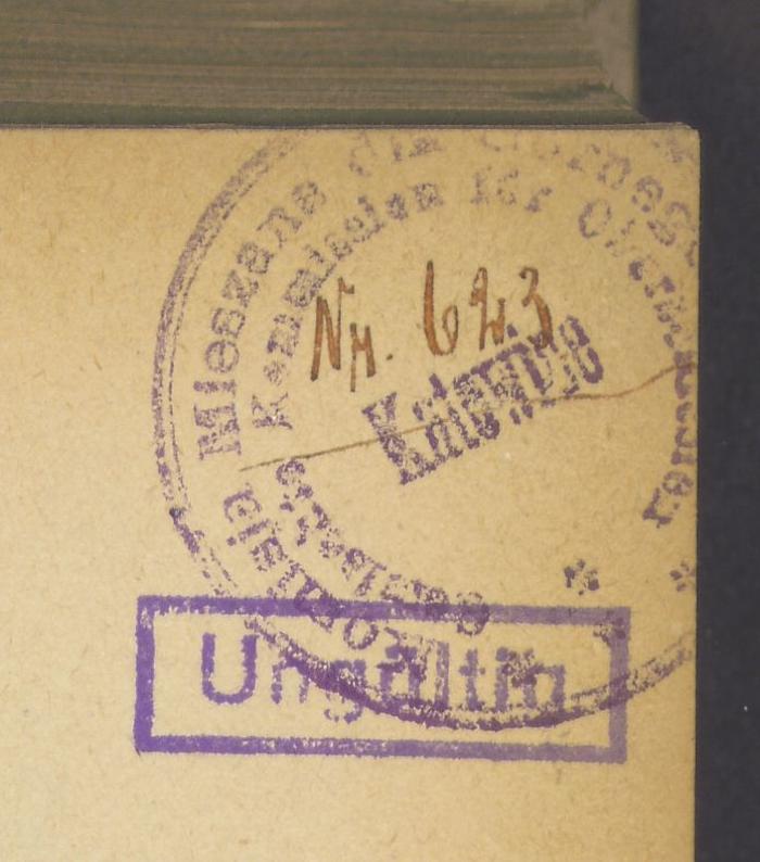 -, Stempel: Name; 'Komisja Mieszana dla Górnego Śląska. Gemischte Kommission für Oberschlesien. Katowice Nr.623'