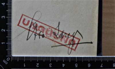 - (Lang, Otto), Von Hand: Autogramm; 'Otto Lang'. 