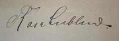 - (Krotoszyner, Rose), Von Hand: Autogramm, Name; 'Rosa Lubliner'. 