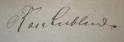 III 75330 4.Ex.: Little Lord Fauntleroy (1887);- (Krotoszyner, Rose), Von Hand: Autogramm, Name; 'Rosa Lubliner'. 