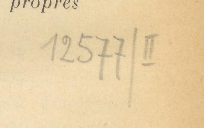 -, Von Hand: Nummer; '1277/II'