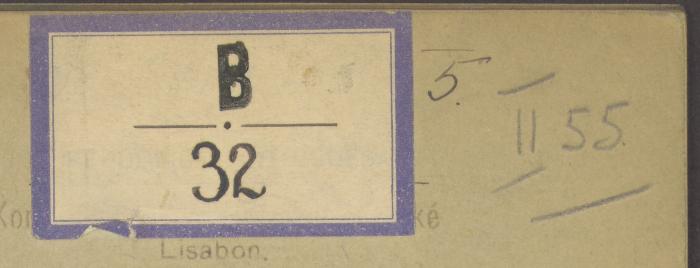 -, Etikett: Inventar-/ Zugangsnummer; 'B. 32 II 55'