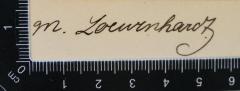 - (Loewenhardt, M.), Von Hand: Autogramm; 'M. Loewenhardt'. 