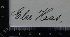-, Von Hand: Autogramm; 'Else Haas'