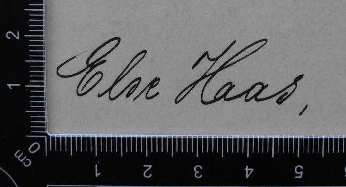 -, Von Hand: Autogramm; 'Else Haas'