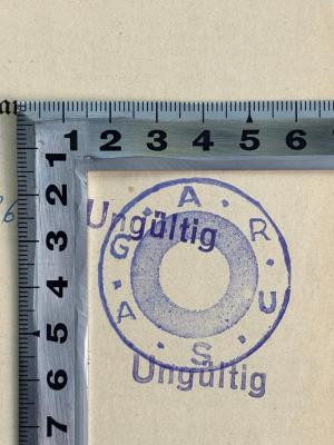 - (ARUSAG GmbH), Stempel: Berufsangabe/Titel/Branche; 'ARUSAG'.  (Prototyp)