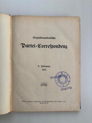 SH 3271-9 : Sozialdemokratische Partei=Correspondenz (1914)