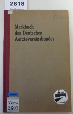  Merkbuch des Deutschen Aerzteverbundes (1926)
