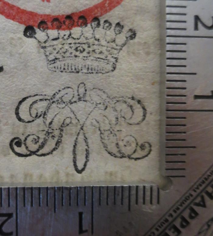 -, Stempel: Abbildung, Monogramm; '[Krone] G. [R.]'