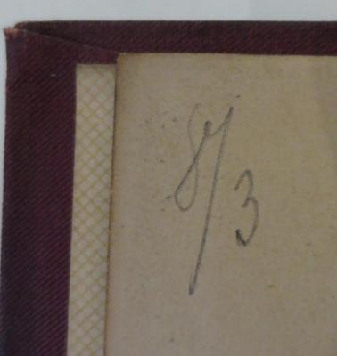 - (Ratsbibliothek (Berlin, Ost)), Von Hand: Nummer; '8/3'. 