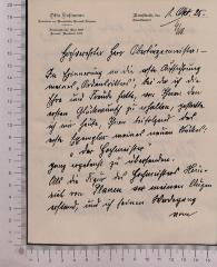 - (Sostmann, Otto), Von Hand: Notiz; 'Brief des Autors'. 